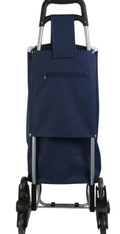 Chariot shopping en polyester 6 roues (Bleu)