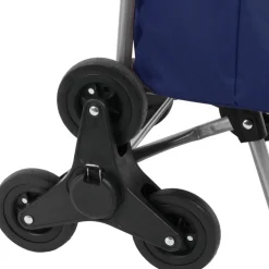 Chariot shopping en polyester 6 roues (Bleu)