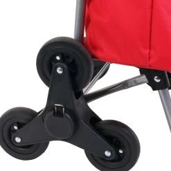Chariot shopping en polyester 6 roues (Rouge)