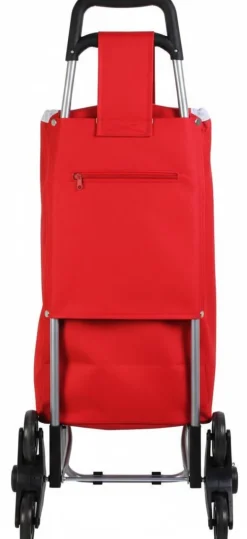 Chariot shopping en polyester 6 roues (Rouge)