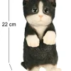 Chaton noir debout en résine 22 cm