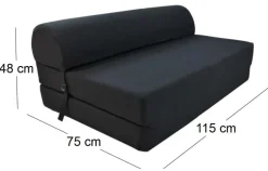 Chauffeuse double unie en coton (Noir)