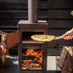 Cheminée d'extérieur avec four à pizza intégré (Rouillé)