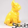 Chien bouledogue français coloré 37 x 25 x 22 cm (Jaune)