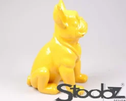 Chien bouledogue français coloré 37 x 25 x 22 cm (Jaune)