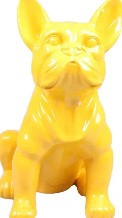 Chien bouledogue français coloré 37 x 25 x 22 cm (Jaune)