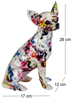 Chihuahua en résine Graffiti (Tâches de peinture)