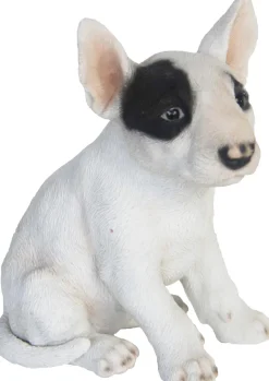 Chiot bull terrier assis en résine 18 cm