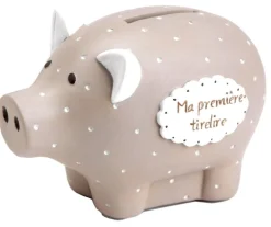Cochon tirelire Ma première tirelire (Taupe)