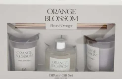 Coffret 2 bougies parfumée et diffuseur 50ml (Senteur Fleur d'oranger)