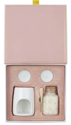 Coffret brûle parfum avec cire parfumée senteur fleur de ceriser