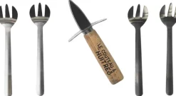 Coffret couteau à huitres et 4 fourchettes en acier inoxydable