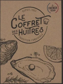Coffret couteau à huitres et 4 fourchettes en acier inoxydable