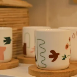 Coffret 4 gobelets et sous tasses Nature