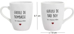 Coffret 2 mugs inscriptions humour