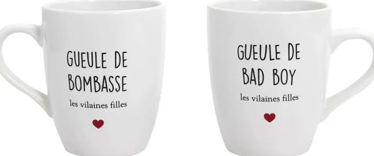 Coffret 2 mugs inscriptions humour