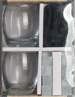 Coffret 2 verres et pierres à whisky