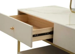Coiffeuse en bois de pin avec miroir et tabouret Luxury