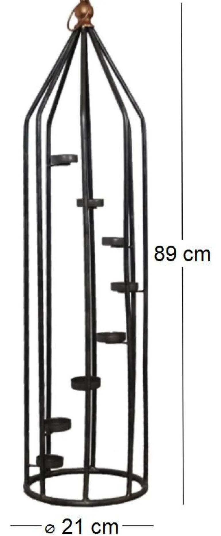 Colonne bougeoir en fer 8 bougies