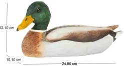 Colvert en bois sculpté à la main 24 x 8 x 12 cm