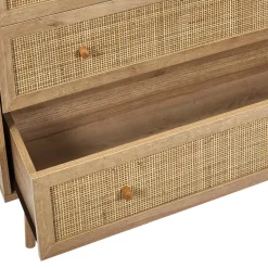 Commode cannage et bois 3 tiroirs Bali
