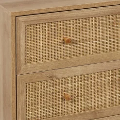 Commode cannage et bois 3 tiroirs Bali