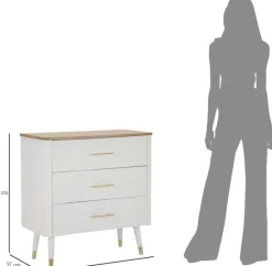 Commode en bois de frêne Matera 78 x 37 x 80 cm