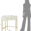 Console d'angle effet matelassé Sharon 84.5 x 60 x 77 cm