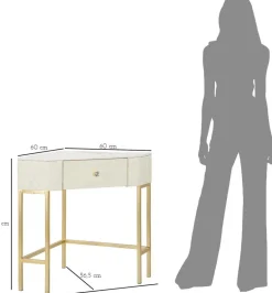 Console d'angle effet matelassé Sharon 84.5 x 60 x 77 cm