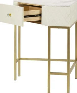 Console d'angle effet matelassé Sharon 84.5 x 60 x 77 cm