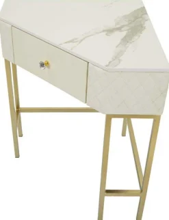 Console d'angle effet matelassé Sharon 84.5 x 60 x 77 cm