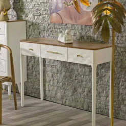Console en bois avec tiroirs Matera 107 x 37 x 80 cm