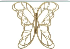 Console en métal doré Butterfly 110 x 40 x 76 cm