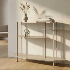 Console en métal Saturn 118 x 34 x 82 cm (Gris)