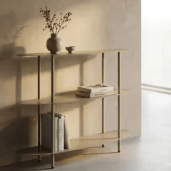 Console en métal Saturn 90 x 28 x 81 cm (Gris)
