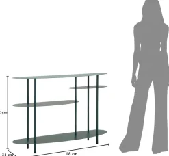 Console en métal Saturn 118 x 34 x 82 cm (Vert)
