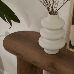 Console moderne en aggloméré Sira (Noyer vieilli)
