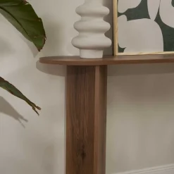 Console moderne en aggloméré Sira (Noyer vieilli)