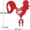 Coq décoratif en acier coloré sur pic
