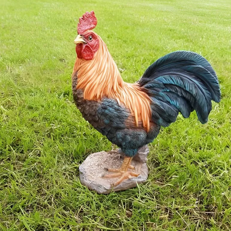 Coq debout en résine 24 cm