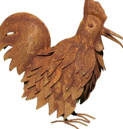 Coq en fer forgé rouillé