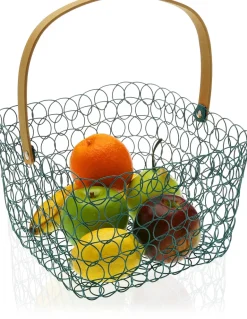 Corbeille à fruits carrée fil métallique 24 cm