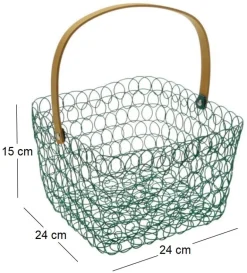 Corbeille à fruits carrée fil métallique 24 cm