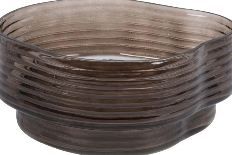 Corbeille à fruits en verre 22 x 11 cm Wave (Chocolat)