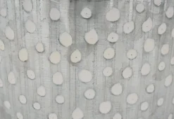 Corbeille métal à pois blanc avec anses