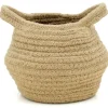 Corbeille ronde en jute naturelle avec 2 poignées