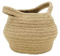 Corbeille ronde en jute naturelle avec 2 poignées