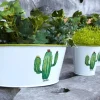 Corbeille ronde en métal laqué Cactus