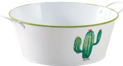 Corbeille ronde en métal laqué Cactus