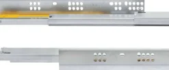 Coulisses invisibles pour tiroirs à sortie totale avec fermeture amortie Silver